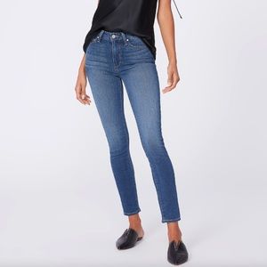 PAIGE Hoxton Ankle Tristan high rise stretchy skinny jeans blue denim